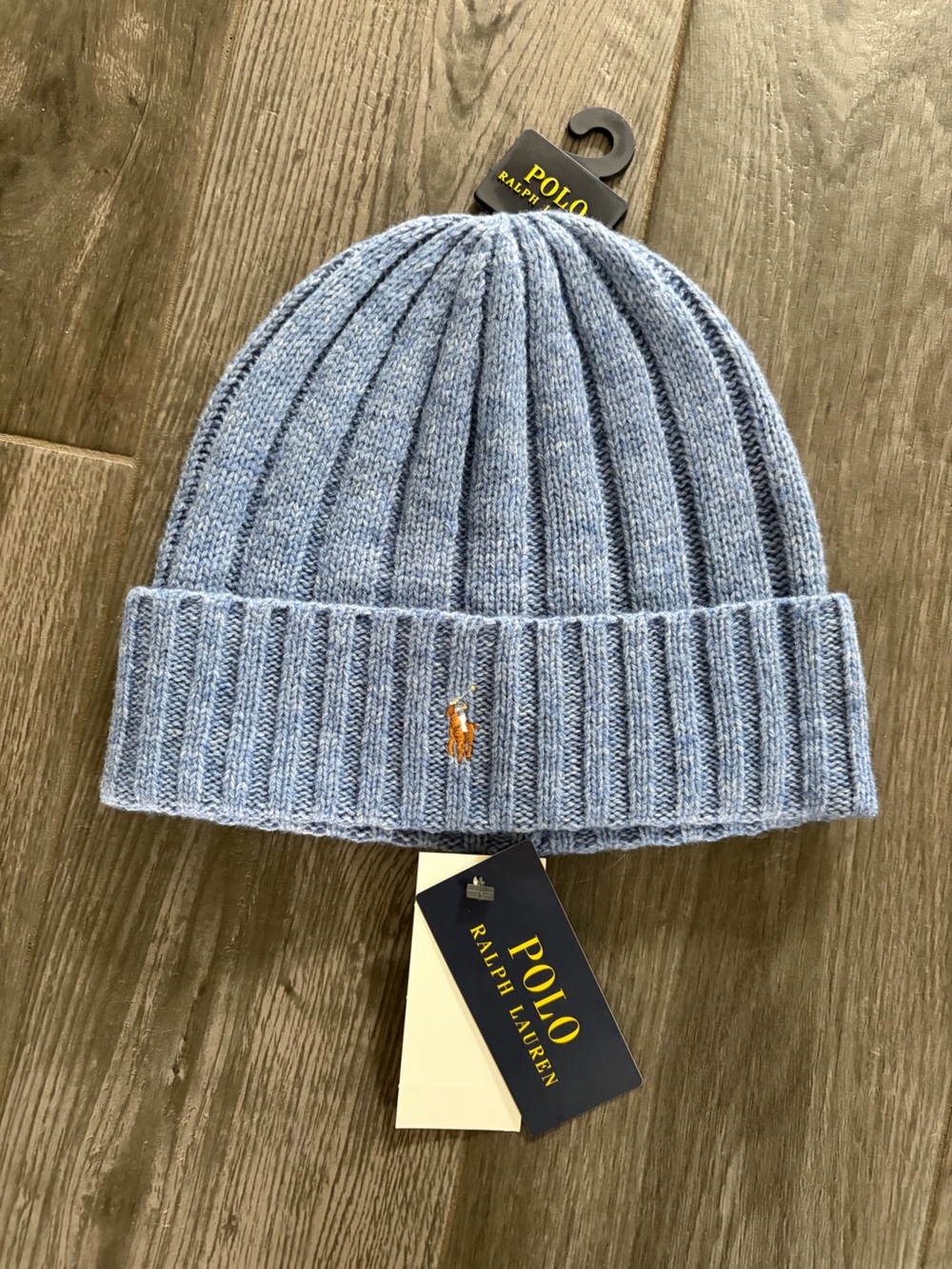 NWT Polo Ralph Lauren Wool Blend Rib Knit Beanie Hat